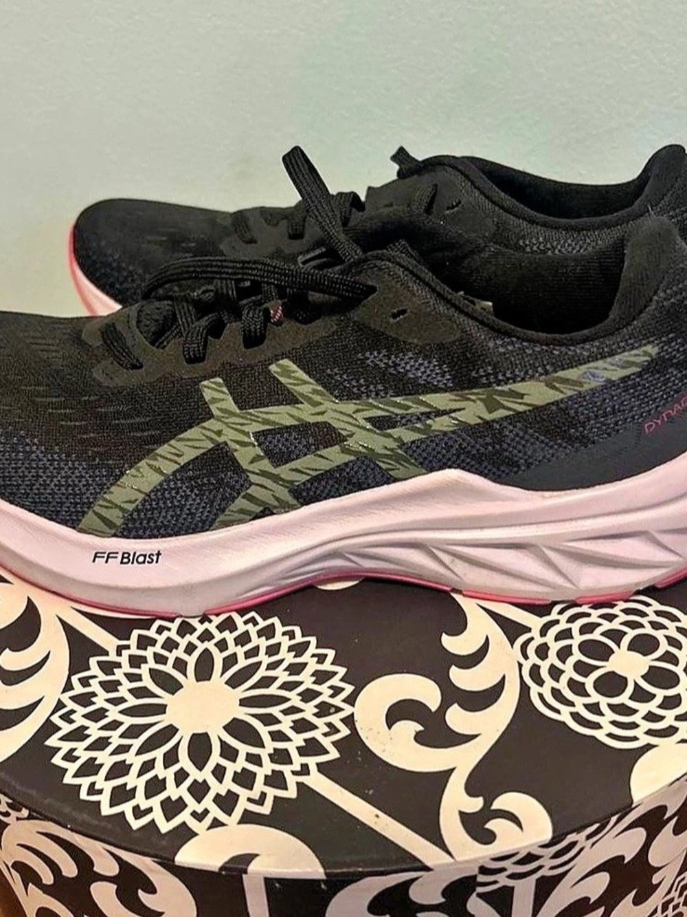 ASICS Dynablast Black & Pink Athletic Shoes